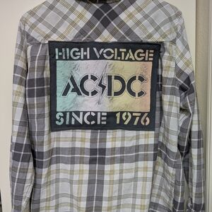 AC/DC Upcycled Button Down Shirt